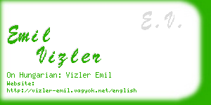 emil vizler business card